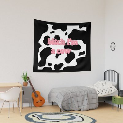B*Tch I'M A Cow Print Tapestry Official Doja Cat Merch
