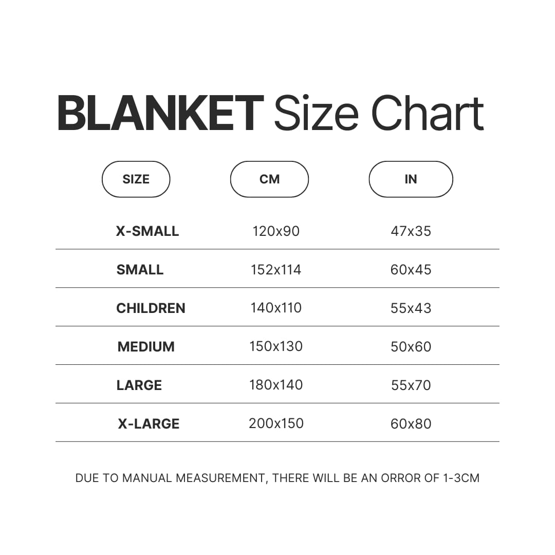 Blanket Size Chart - Doja Cat Shop