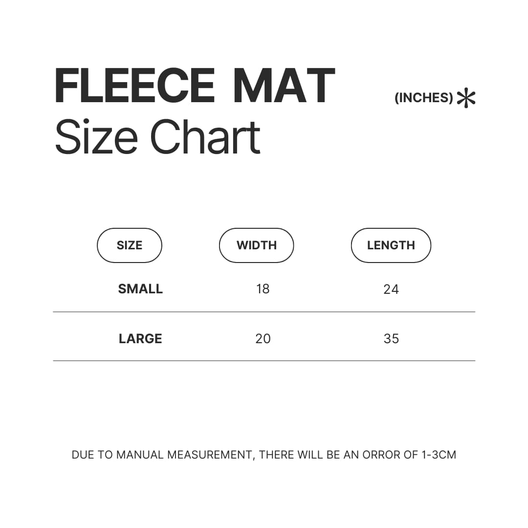 Fleece Mat Size Chart - Doja Cat Shop