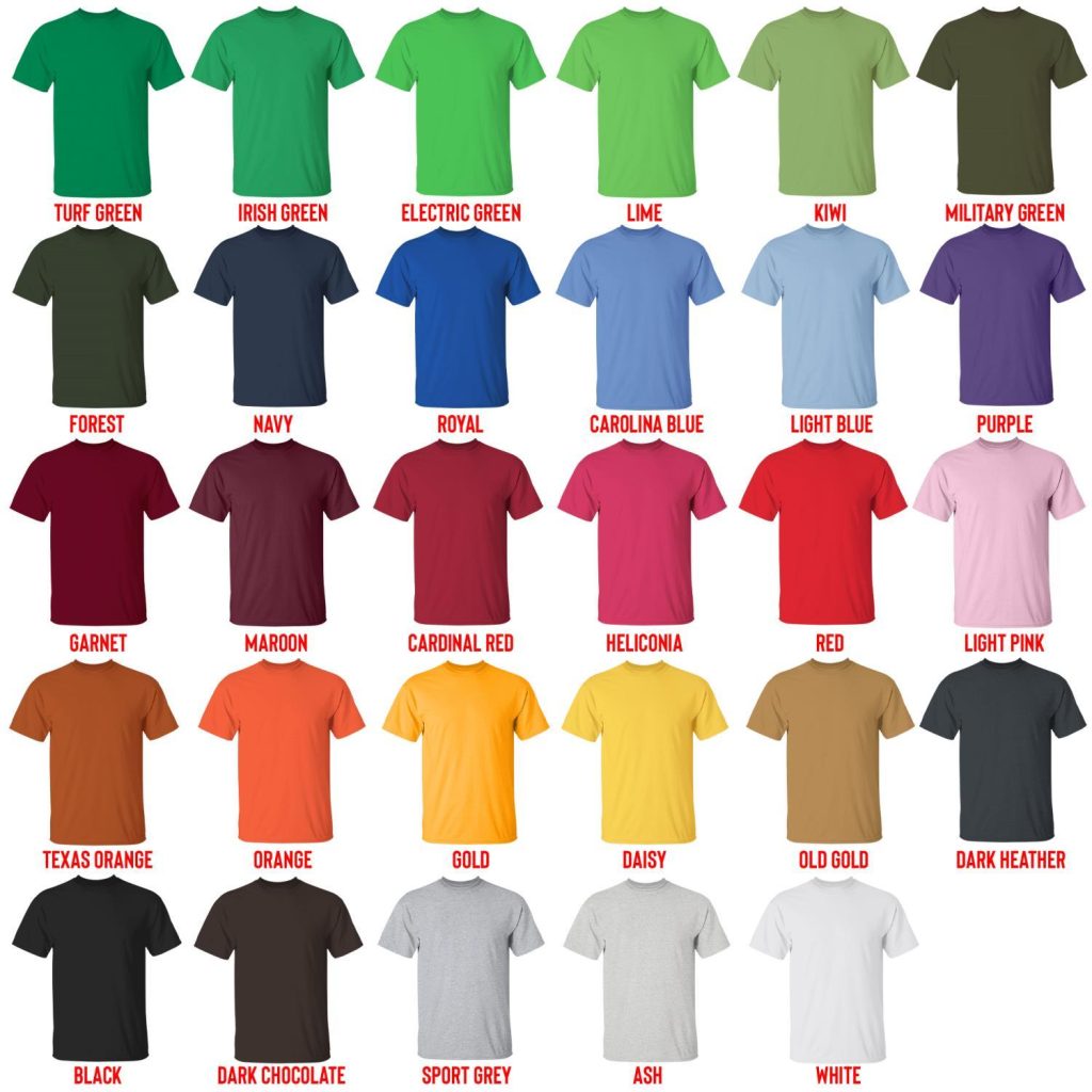 t shirt color chart - Doja Cat Shop